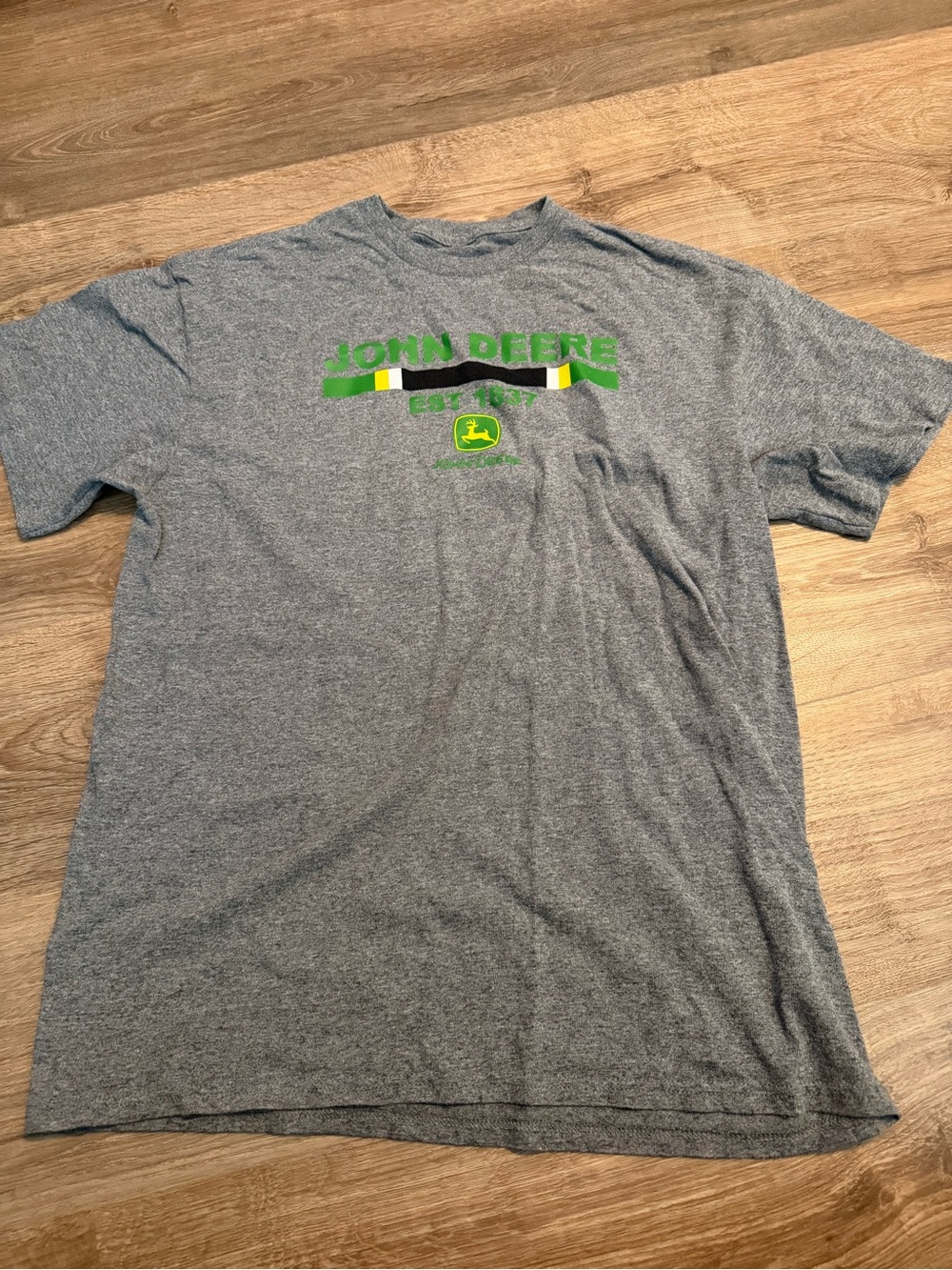 John Deere Gray Short-Sleeve Tee with Green Logo